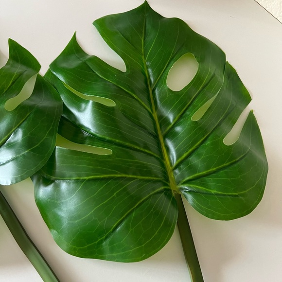 NEW 🌿 Monstera Leaves 1 Pair of REALISTIC Extra Large Faux leaves 31”x 11” - Picture 7 of 11